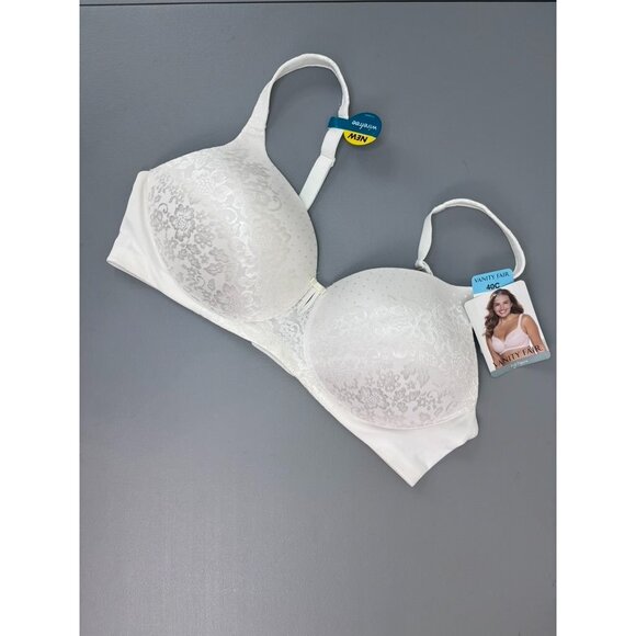 Vanity Fair 40C white full figure all over lace wire free flattering lift bra - Picture 1 of 6